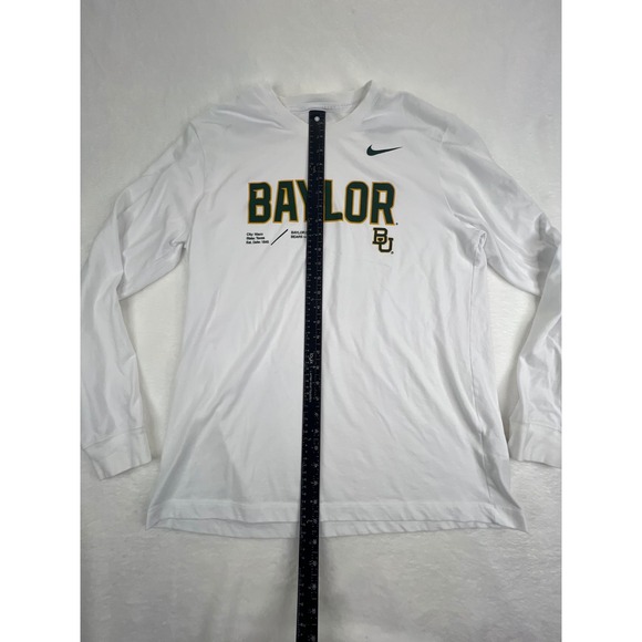 Nike Dri Fit Baylor Bears Long Sleeve T Shirt Men's Large White Green Gold - Picture 3 of 10